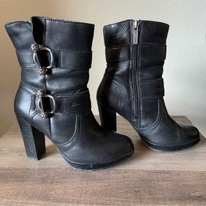 Harley Davidson Black Mid-Calf Boot, size 5